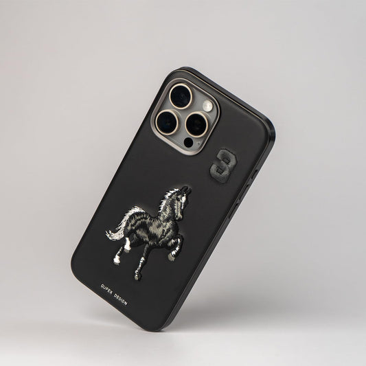 Horse Embroidery – Sleek & Stylish – Protective & Anti Scratch Phone Cover Leather Back Case