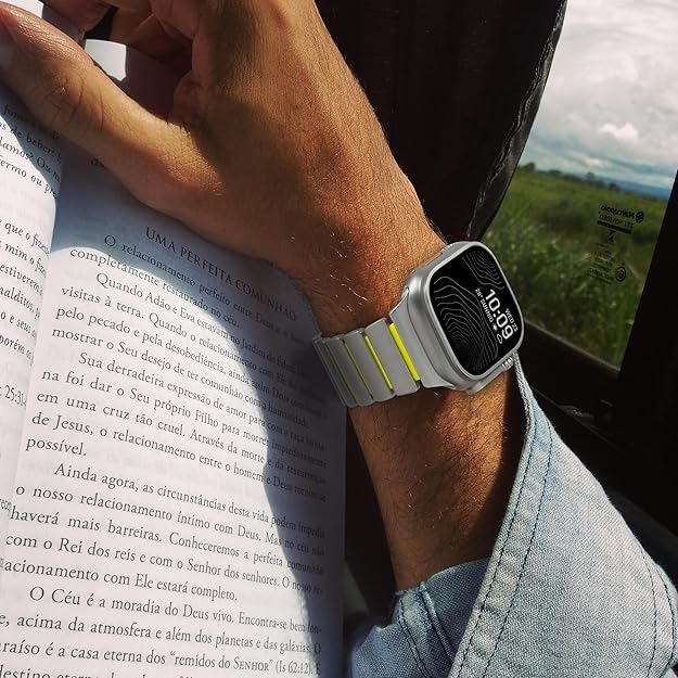 Luxury Titanium Dual Layer Silicone Magnetic Link Bands for Apple Watch
