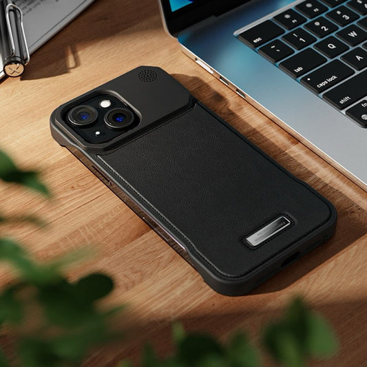 Luxury Aromatherapy Leather Phone Case iPhone Plus Magnetic Metal Frame