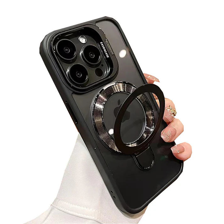 Magnetic Double Stand Case for iPhone Integrated Lens Stand Back Cover
