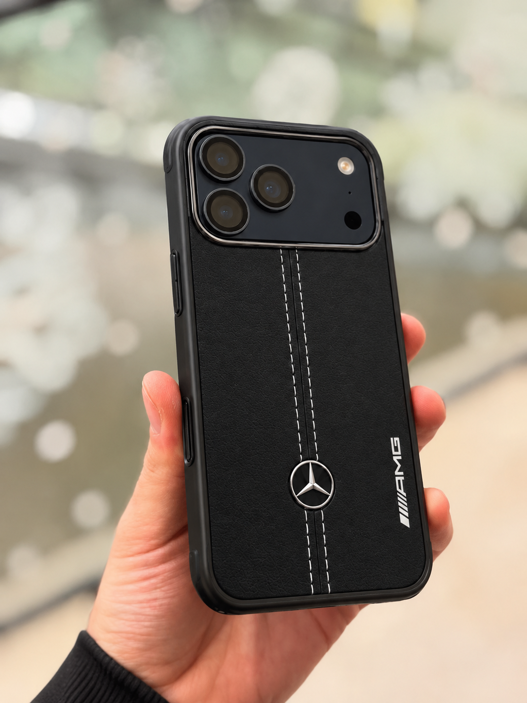 Luxury Leather Mercedes AMG iPhone Case