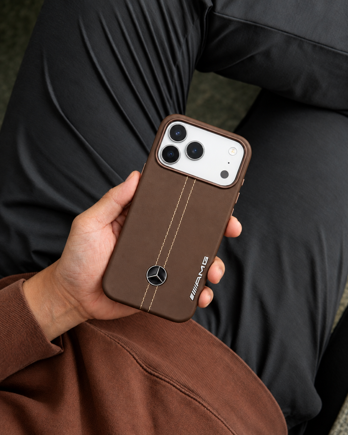 Luxury Leather Mercedes AMG iPhone Case