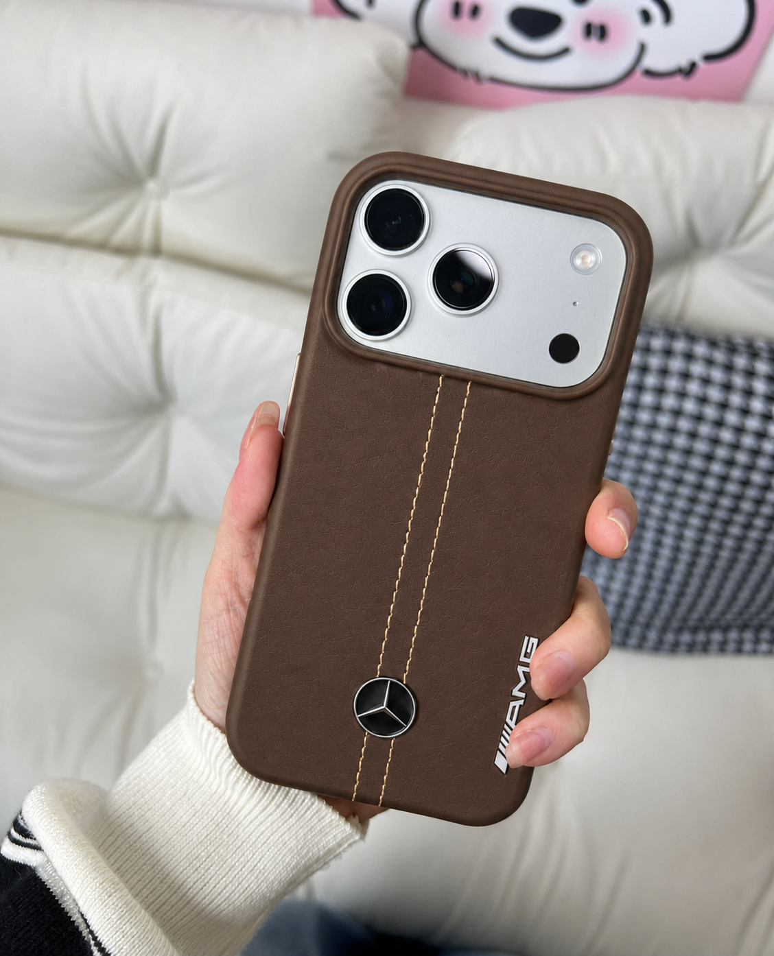 Luxury Leather Mercedes AMG iPhone Case