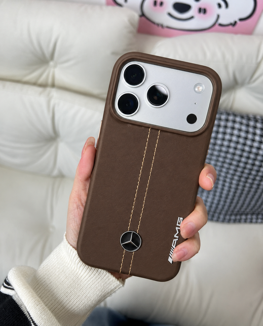 Luxury Leather Mercedes AMG iPhone Case