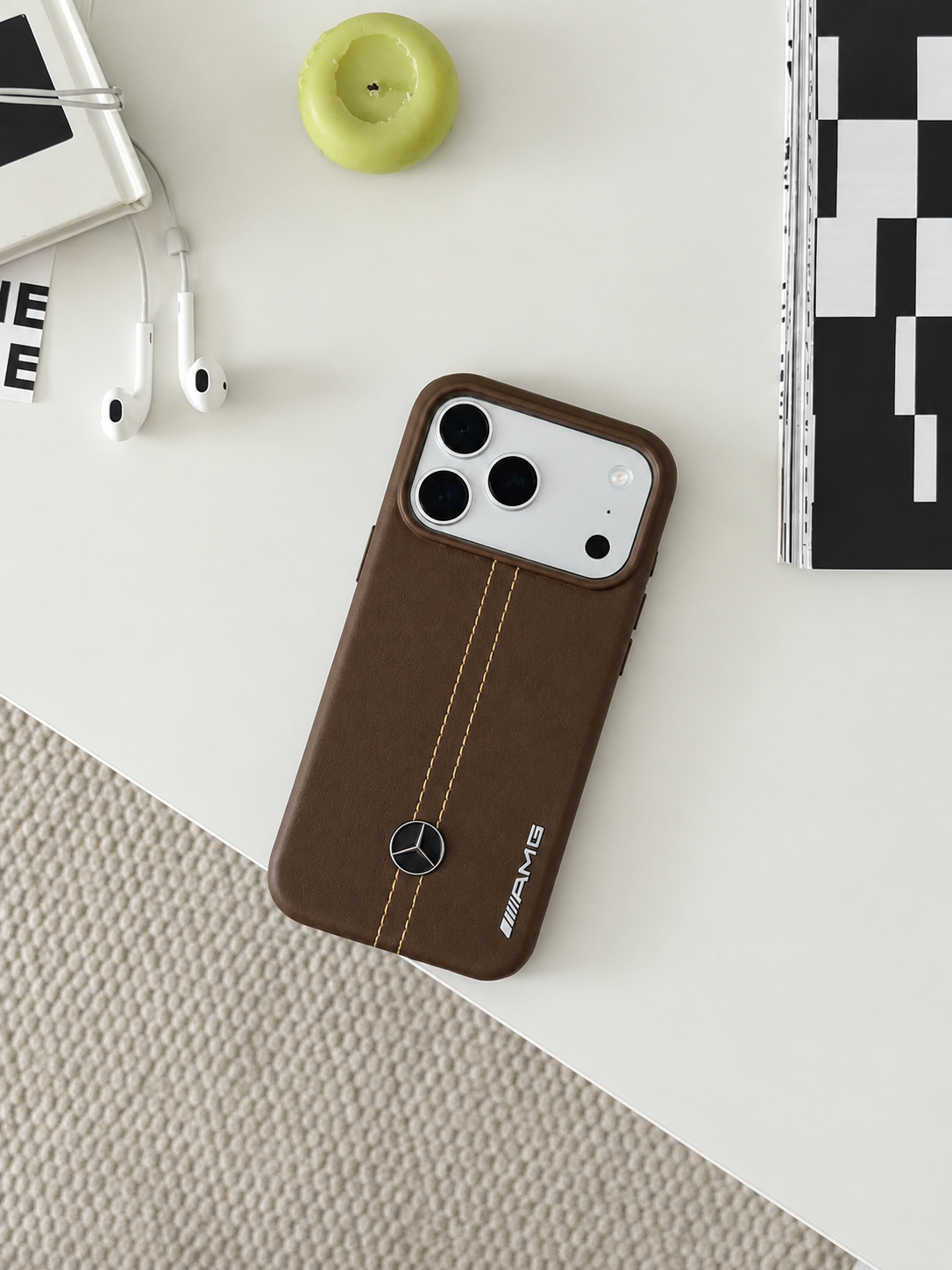 Luxury Leather Mercedes AMG iPhone Case