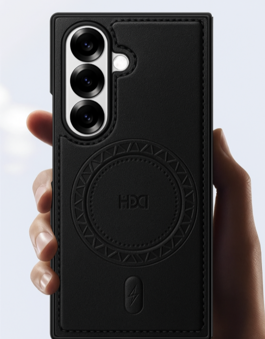 Galaxy Z Fold Series Elegant Leather Case with Wireless Charging