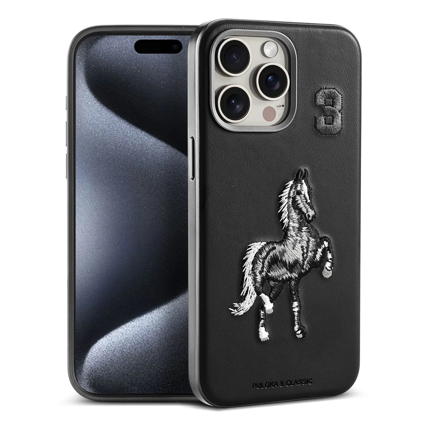 Horse Embroidery – Sleek & Stylish – Protective & Anti Scratch Phone Cover Leather Back Case
