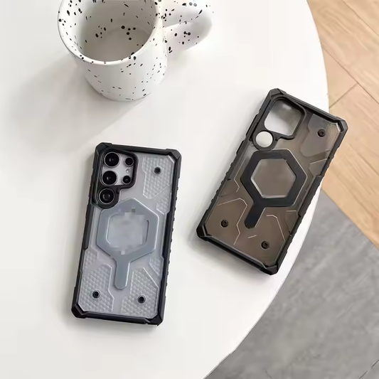 Military-Grade Pathfinders Clear Magnetic Case for Samsung S Series  Wireless Charging Case