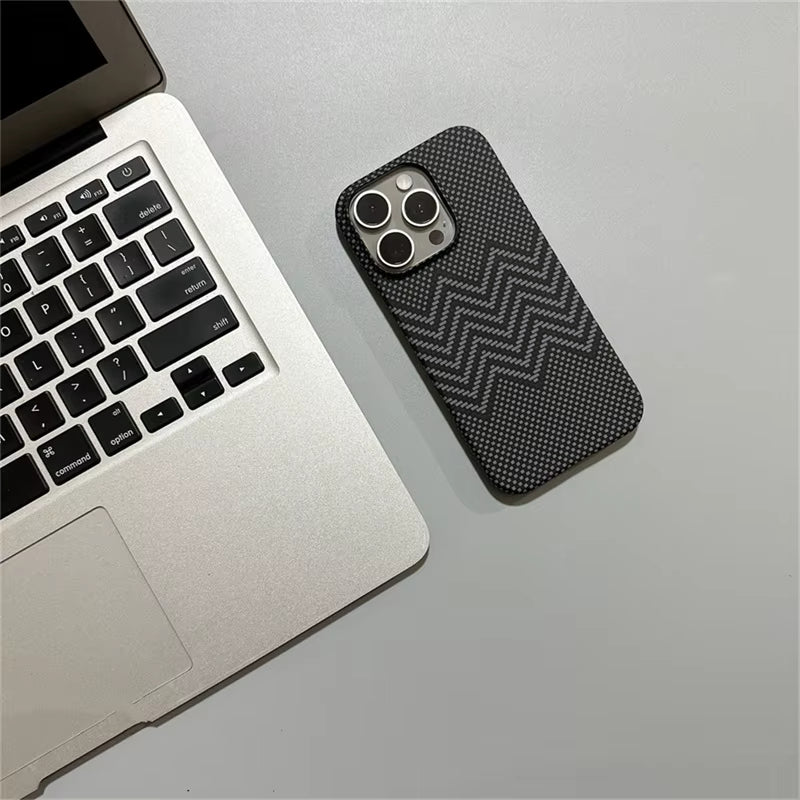 Luxury Carbon Fiber Textured Magnetic for iPhone Series