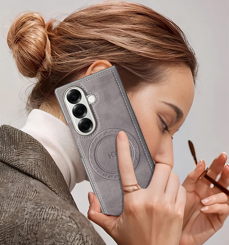 Galaxy Z Fold Series Elegant Leather Case with Wireless Charging