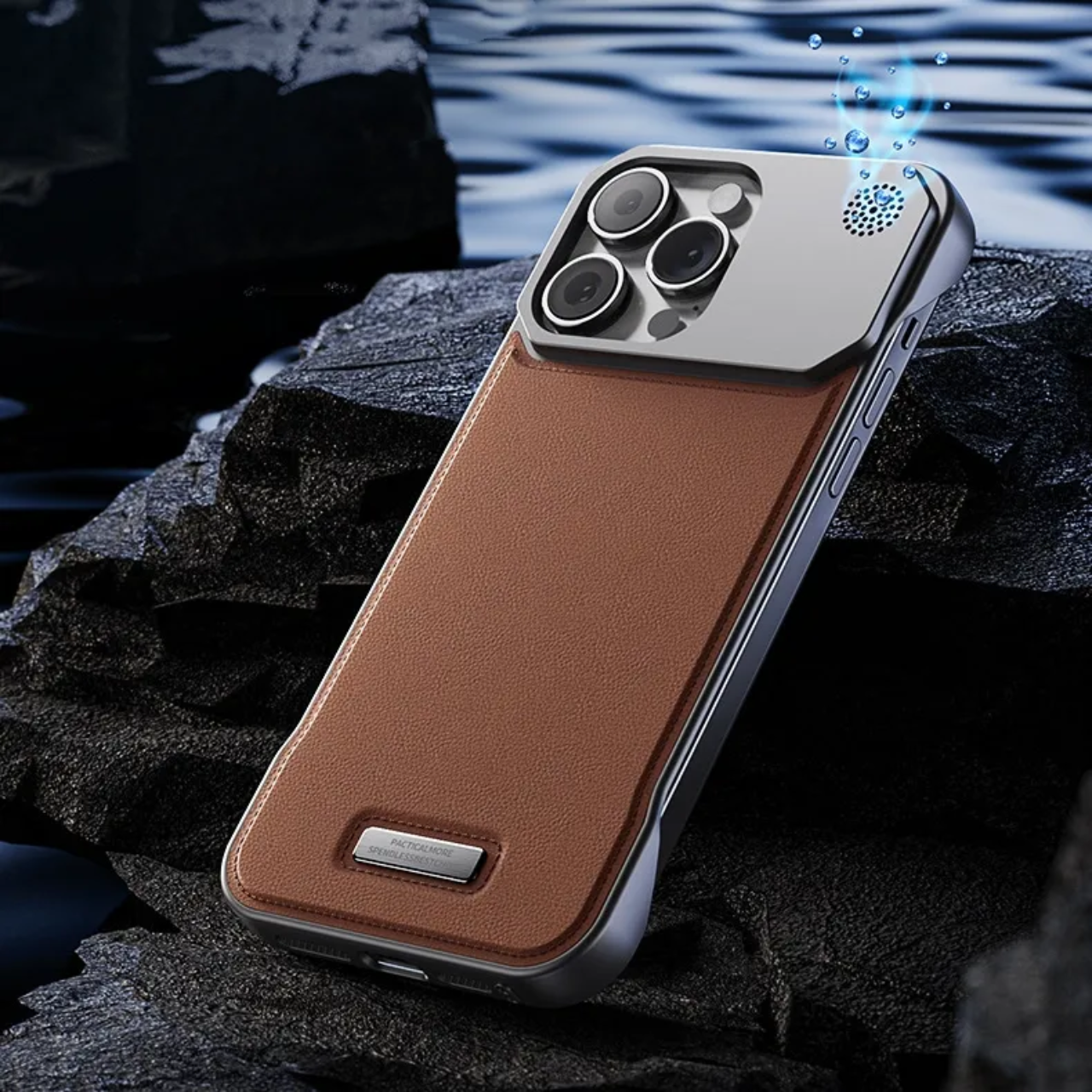 Luxury Aromatherapy Leather Phone Case iPhone Plus Magnetic Metal Frame