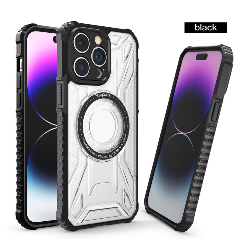 Anti Yellow Clear Bumper Phone Case With Magnet Transparent Armor Phone Case for iphone