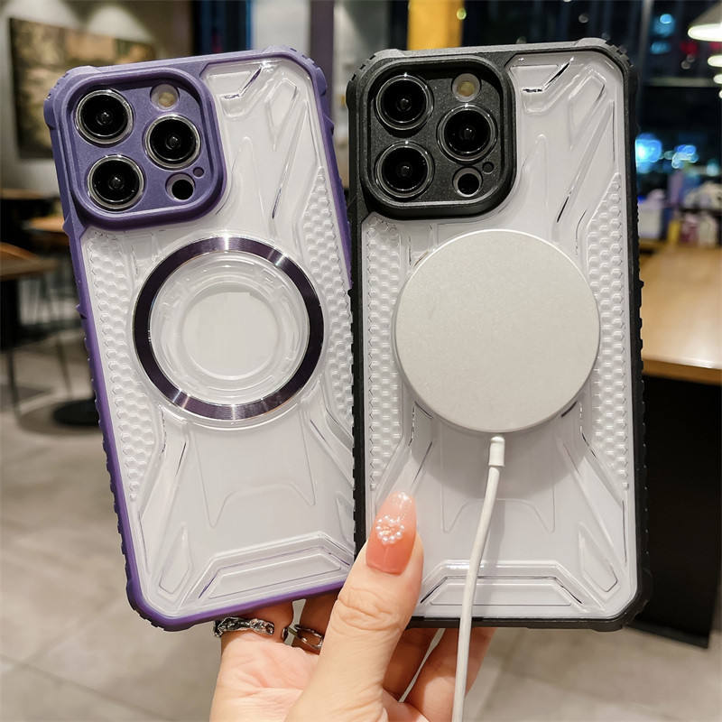 Anti Yellow Clear Bumper Phone Case With Magnet Transparent Armor Phone Case for iphone