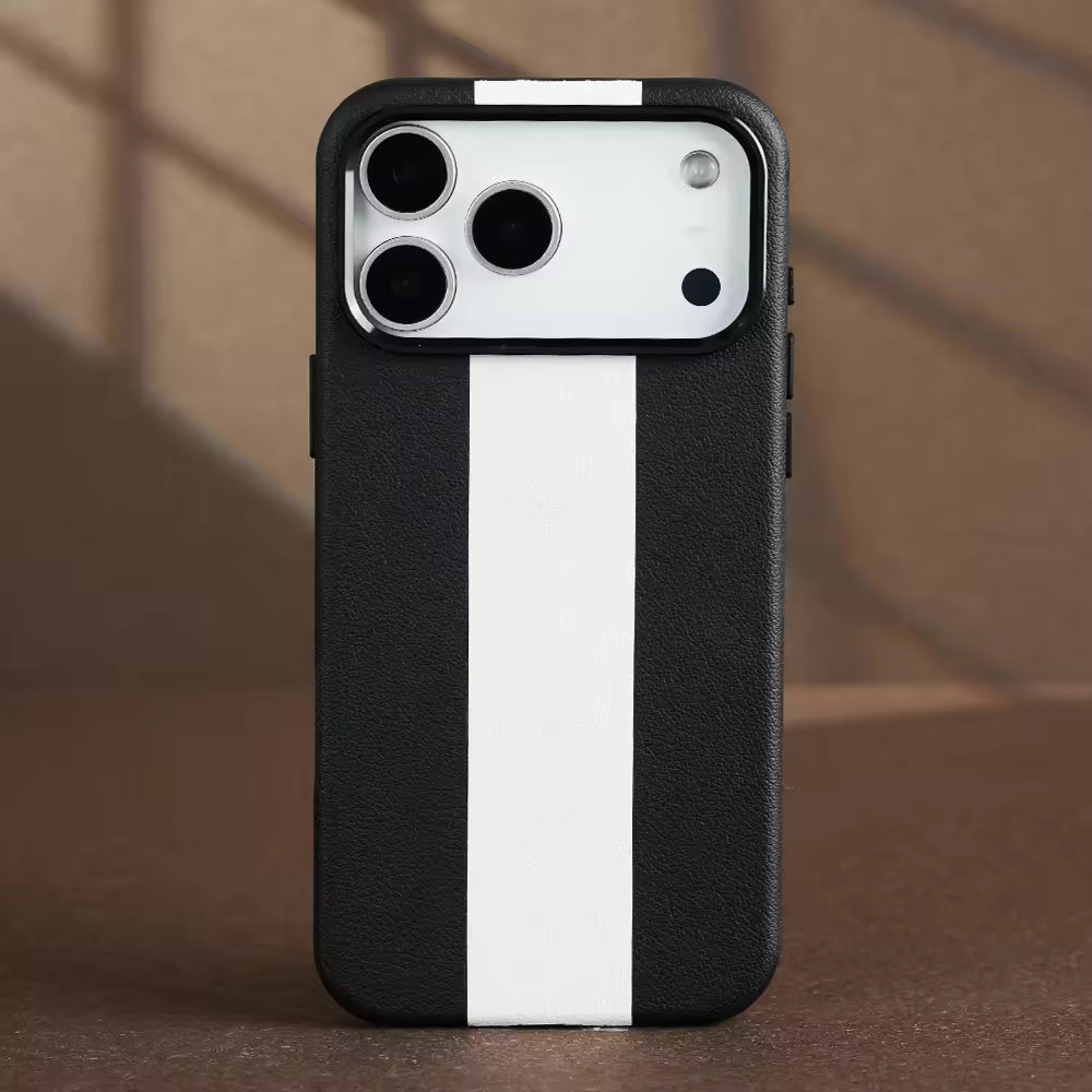 Luxury Aroma Leather Case with Metallic Camera Shield for iPhone Series