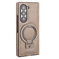 Luxury Leather Cover for Samsung Z Fold Ring Stand Magnetic Wireless Charging Case