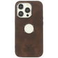 MUGWUMP SLEEK LOOK SUEDE LEATHER CASE WITH LOGO CUT OUT AND CLOTH INSIDE iPHONE SERIES