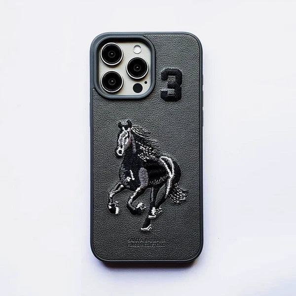 Horse Embroidery – Sleek & Stylish – Protective & Anti Scratch Phone Cover Leather Back Case