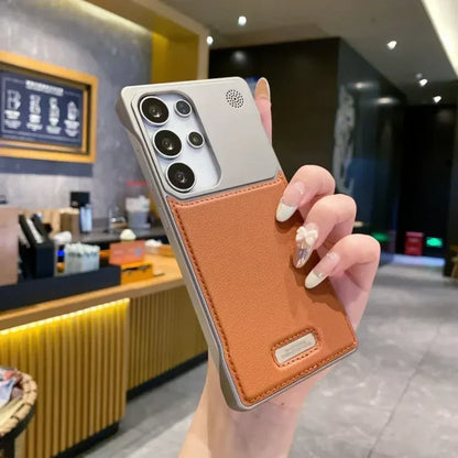 Premium Metallic AeroFLex Leather Case With Aroma Perfume Cover Compatible For Samsung S Series