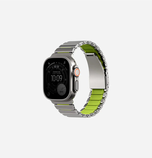 Luxury Titanium Dual Layer Silicone Magnetic Link Bands for Apple Watch