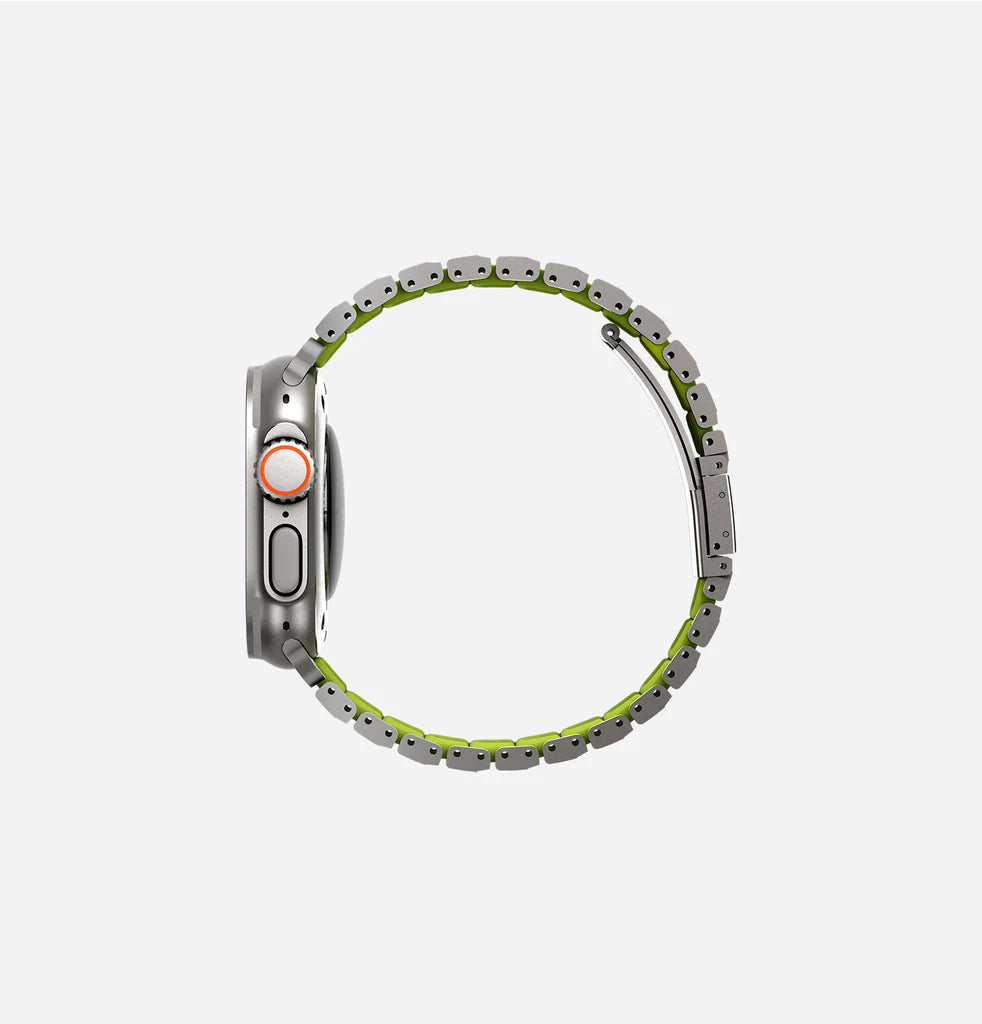 Luxury Titanium Dual Layer Silicone Magnetic Link Bands for Apple Watch
