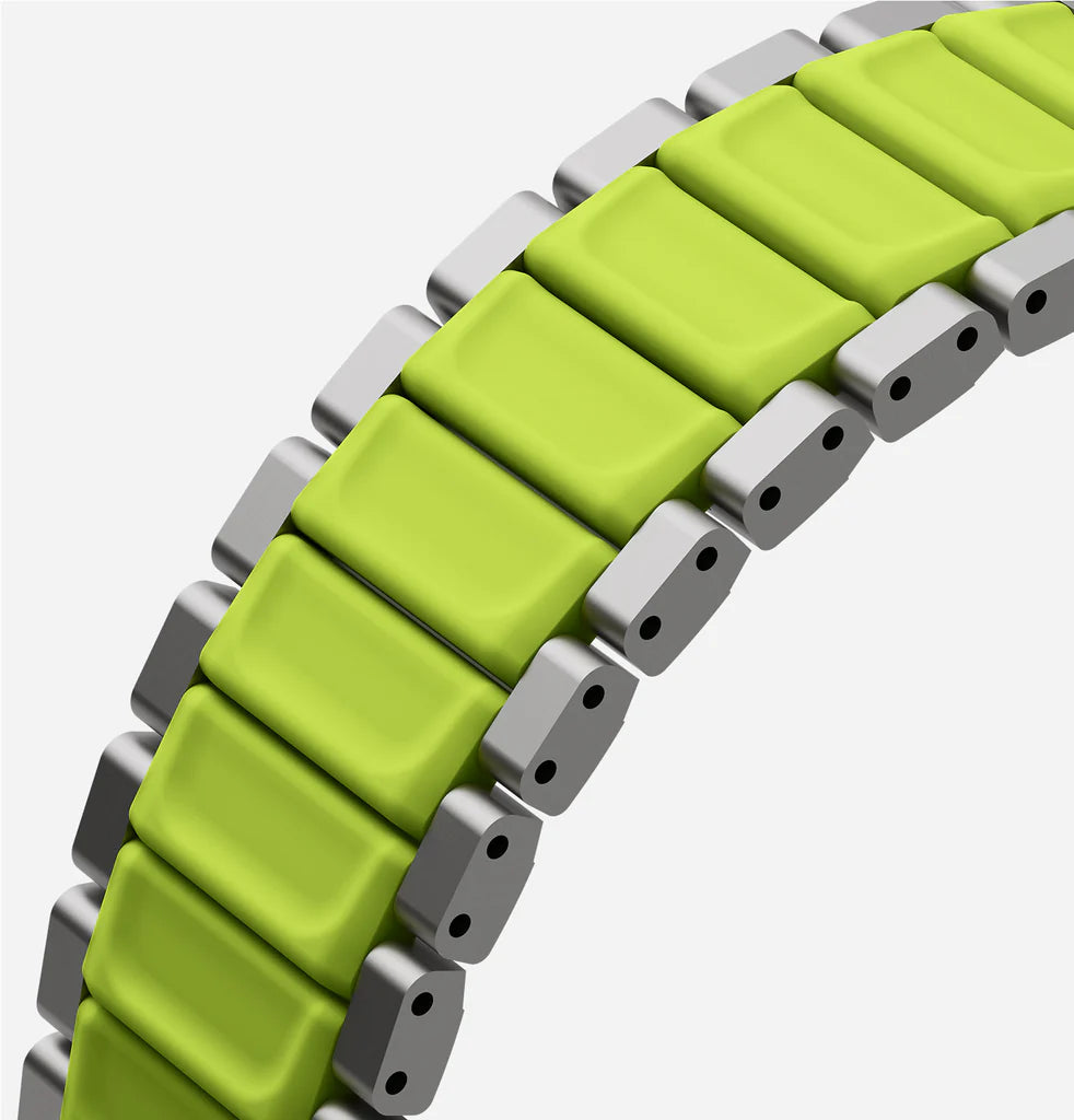 Luxury Titanium Dual Layer Silicone Magnetic Link Bands for Apple Watch