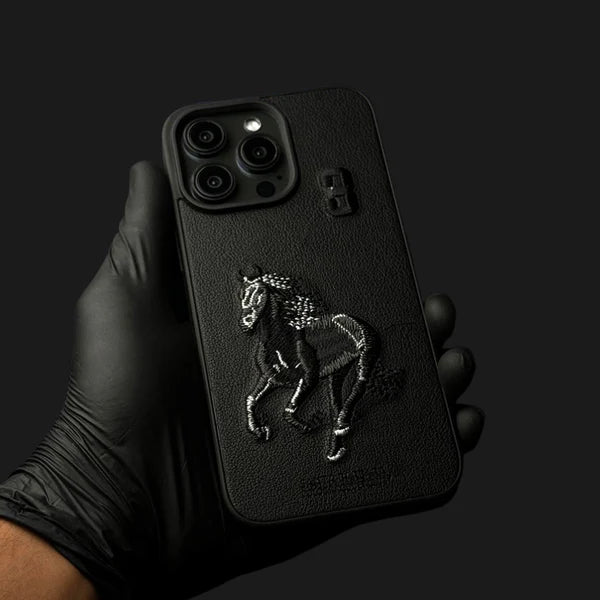 Horse Embroidery – Sleek & Stylish – Protective & Anti Scratch Phone Cover Leather Back Case