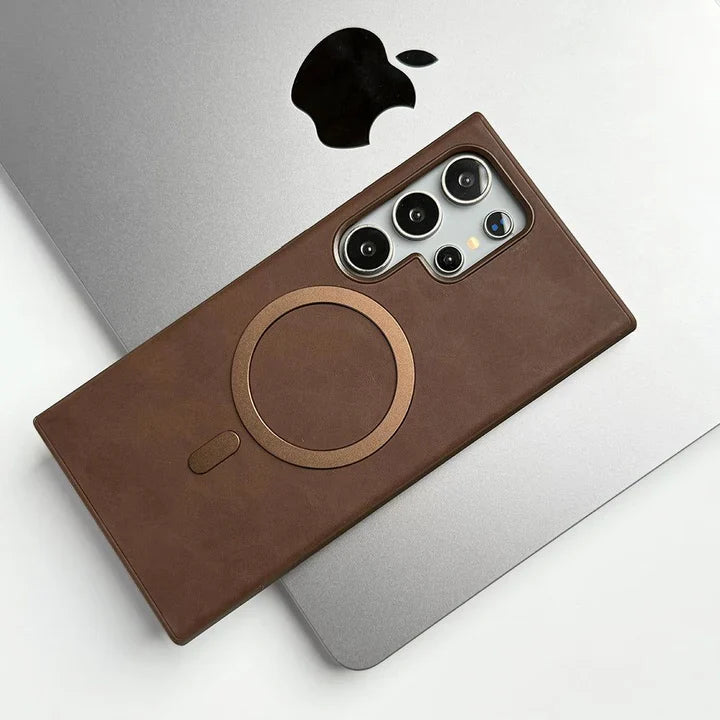 Classic Vintage Leather Magnetic Case for Samsung Series