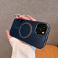 Luxury Leather Print Genuine PC Magnet Phone Case for iPhone Series Shockproof Back Protection