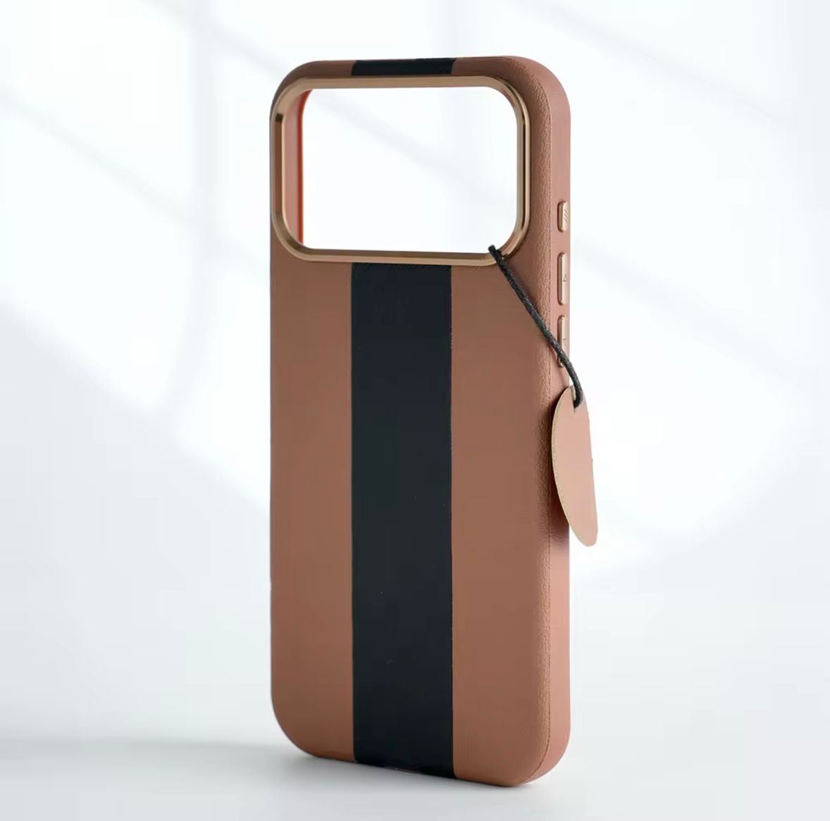 Luxury Aroma Leather Case with Metallic Camera Shield for iPhone Series
