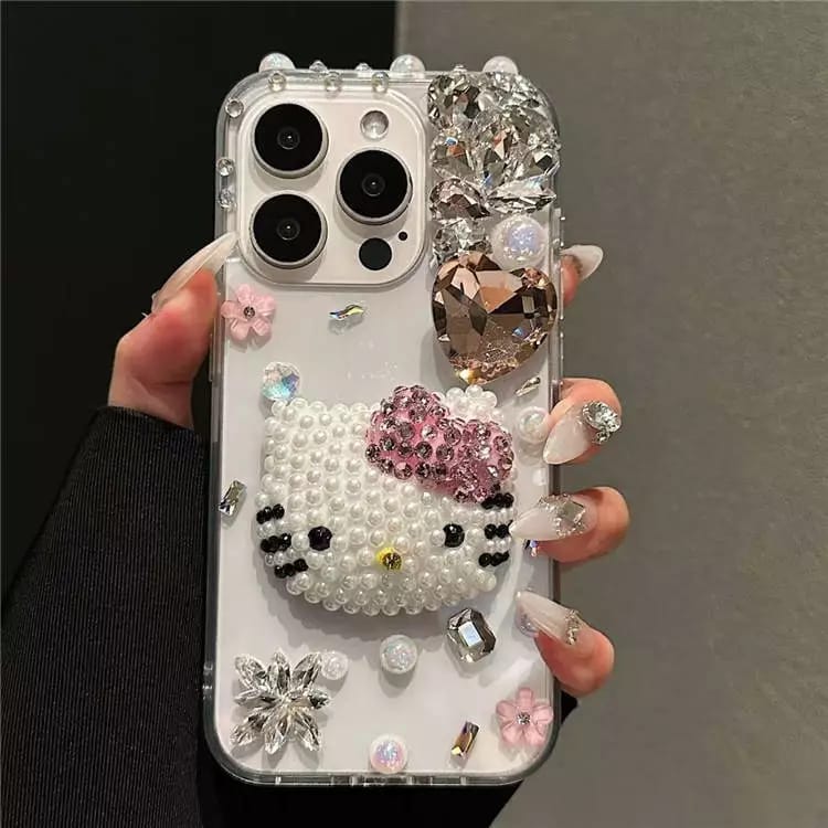 KITTY STONE CASE WITH TOP FINISHING AVAILABLE IN ALL IPHONE MODELS