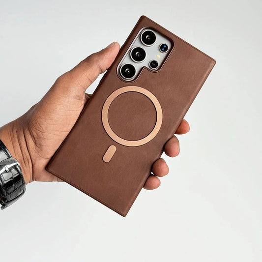 Classic Vintage Leather Magnetic Case for Samsung Series