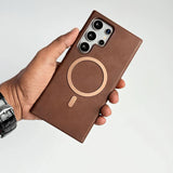 Classic Vintage Leather Magnetic Case for Samsung Series