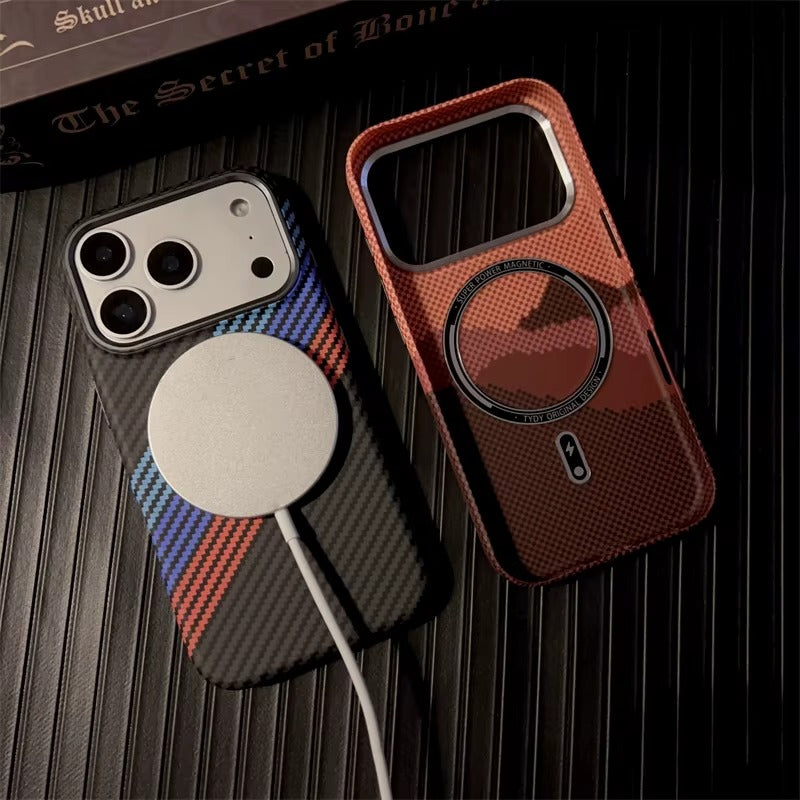 Luxury Carbon Fiber Textured Magnetic for iPhone 16 17 Series