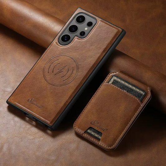 Ultra Wireless Charge 2 in 1 Leather case Wallet Cover for Samsung S Series