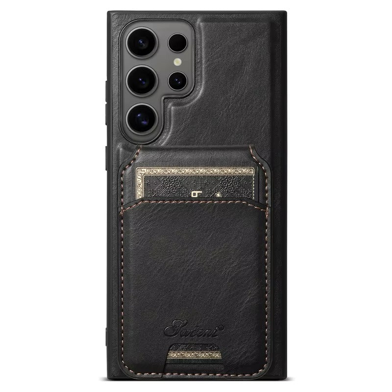 Ultra Wireless Charge 2 in 1 Leather case Wallet Cover for Samsung S Series